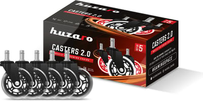Huzaro Casters 2.0 Black – Set van 5 Rubber Wielen voor Bureaustoel – Streepvrij – Geluidsarm – Universele Montage