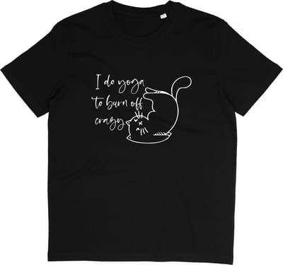 T Shirt met Grappige Yoga Print en Quote - Wit - Maat 2XL