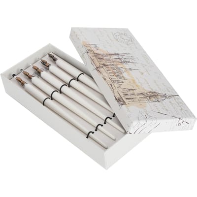 Houten Handvat Dip Pen Thuis Kantoor Kunst Schilderen Kalligrafie Vulpen Set CadeauWit Dun Lang
