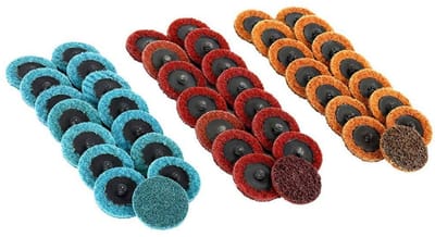10 Stuks 2 Inch Oppervlakte Voorbereiding Schuurdiscs R-Type voor Verwijderen van Roest, Verf en Schuren van Diverse Materialen 80-120# Geel