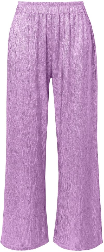 Studio Untold - Dames - Glitterbroek wide straight legs glittereffect - Donker magenta - Maat 50