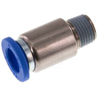 8mm x R1/8'' Messing/PA 66 Insteekfitting buitendraad Binnenzeskant NBR [5 Stuks]