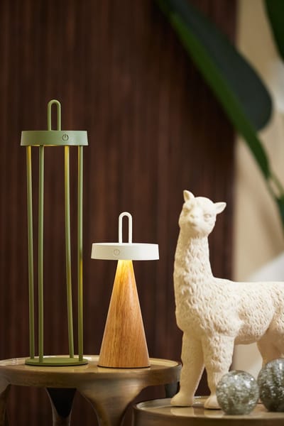 Light&living - Oplaadbare Tafellamp - voor binnen en buiten - LED-Ø13x50 cm - ISALO - olijf groen