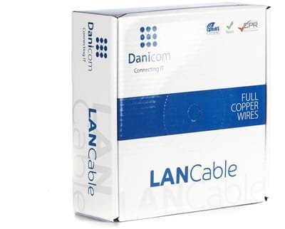 DANICOM CAT6A U/UTP 50 meter kabel op rol stug - LSZH (Dca) - Trekdoos - Internetkabel - Netwerkkabel - UTP kabel