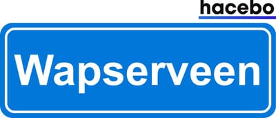 Hacebo - Plaatsnaam Sticker - 29x10 CM - Wapserveen sticker - Verkeersborden sticker - grappige cadeaus - Wapserveen