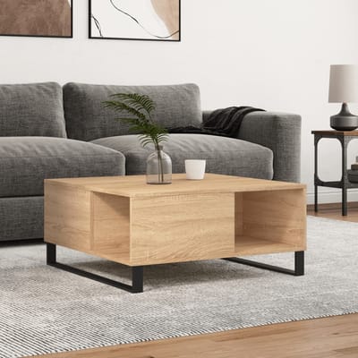 vidaXL - Salontafel - 80x80x36,5 - cm - bewerkt - hout - sonoma - eikenkleurig