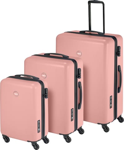Princess Traveller PT-01 - 3-delige Kofferset - Peony Pink - 35L Handbagage + 65L en 98L Reiskoffer - Lichtgewicht Trolley