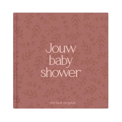 Writemoments Babyshower boek - Gastenboek babyshower - Terra roze