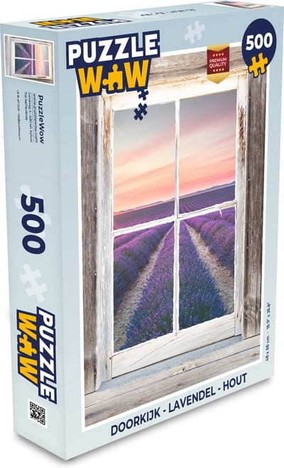 Puzzel Doorkijk - Lavendel - Hout - Legpuzzel - Puzzel 500 stukjes