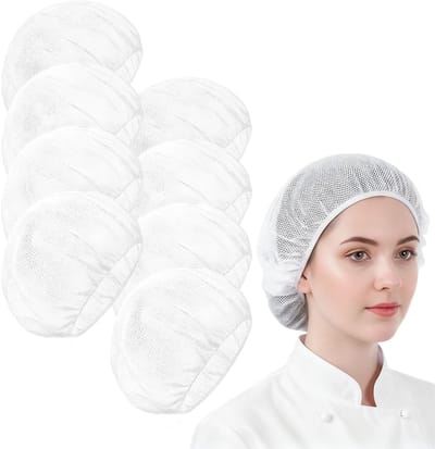 Dailygoods- Kookmuts 8-delig - Ademend Mesh - Elastisch - Uniseks - Onderhoudsvriendelijk - Polyester-katoenmix - Koksmutsen