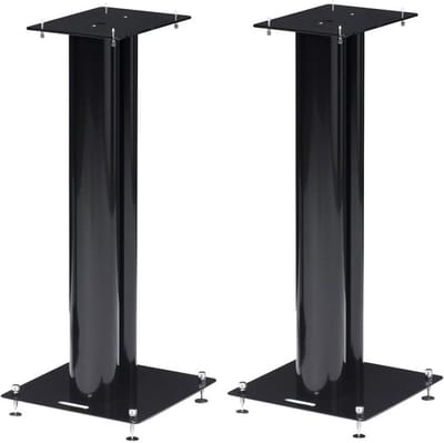 Set van 2 Stevige Luidsprekerstandaards - Eiken Hout Look - Compacte Boekenplankspeakers - 80 cm Hoog