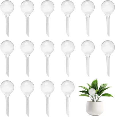 Waterdispenser voor Planten, 70 ml, 16 Stuks Plant Irrigatieballen, Transparant Ontwerp, Ideaal voor Binnenplanten, Bloempotten en Hangplanten, 13 x 5 cm