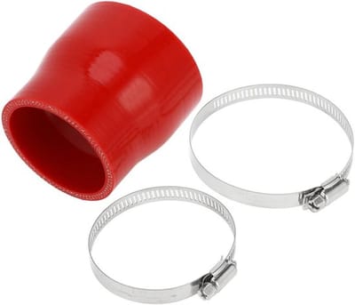 Silicone Slang 4-Laags - Rechte Koppeling - Binnendiameter 60mm/70mm - Lengte 76mm - Dikte 5mm - Rood - Koelslang
