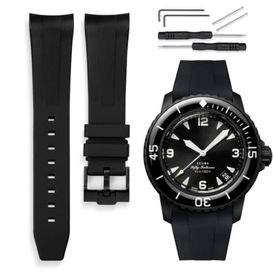 Dailygoods- Horlogeband 22 mm - Duurzaam LSR-silicone - Compatibel met Blancpain x Swatch Scuba Fifty Fathoms - Sporthorloge - Installatieset inbegrepen - Comfortabele pasvorm - Horloge