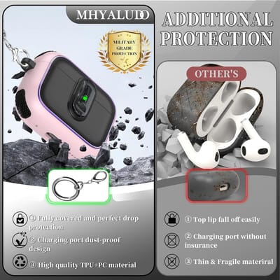 Hoes voor AirPods Pro 2 met Valbescherming en Magnetische Bevestiging, Schokbestendig