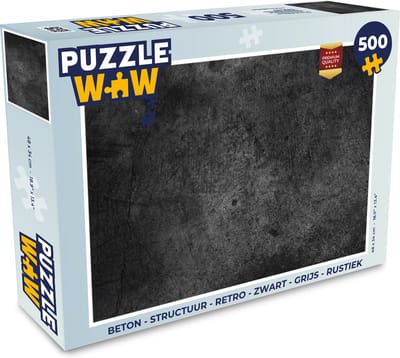 Puzzel Beton - Structuur - Retro - Zwart - Grijs - Rustiek - Legpuzzel - Puzzel 500 stukjes
