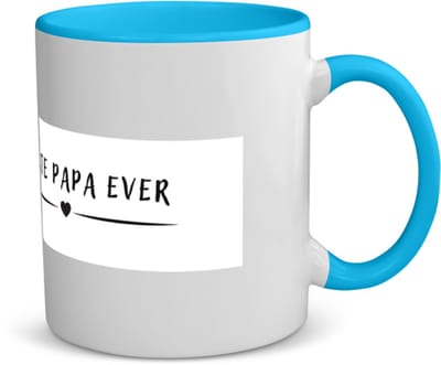 Akyol - beste papa ever koffiemok - theemok - blauw - Vader - father - leuk cadeau voor je vader - 350 ML inhoud