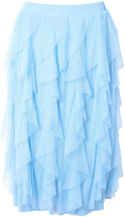 Angel of Style - Dames - Mesh rok A-lijn 3D-volants ondoorzichtige voering - Hemelsblauw - Maat 42