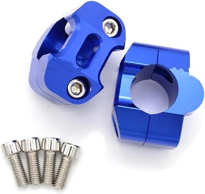 Stuurverhoger Motorfiets - Stuur Riser Mount - Comfortabeler Rijden - CNC Billet Aluminium - 22 mm naar 28 mm - Blauw