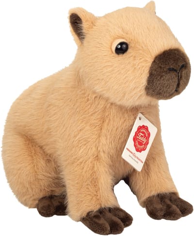 Hermann Teddy Knuffeldier Capibara - zachte pluche stof - premium knuffels - lichtbruin - 25 cm - Knaagdieren