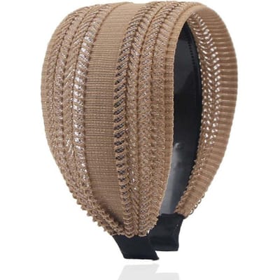 Elegante Glanzende Antislip Gezichtswas Hoofddeksels Brede Kant Haarbanden Dames Haar Hoepel Hoofddoek Hoofdband kaki