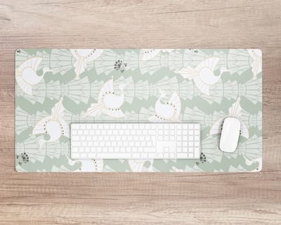 Coloray Bureau Onderlegger - Geometrische vogels Bureau Mat - 90 cm x 45 cm - Groente Bureau Onderlegger - Bureaumat - Onderlegger Bureau - Bureau Onderlegger Groot - Bureau Onderlegger XXL
