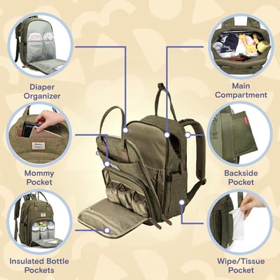 Babycommode Rugzak Luiertas Rugzak - diaper bag backpack, large capacity diaper bag,