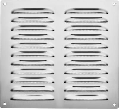Ventilatierooster - Afvoerluchtrooster - Efficiënte Luchtcirculatie - Met Insectenbescherming - 200 x 200 mm - Geborsteld
