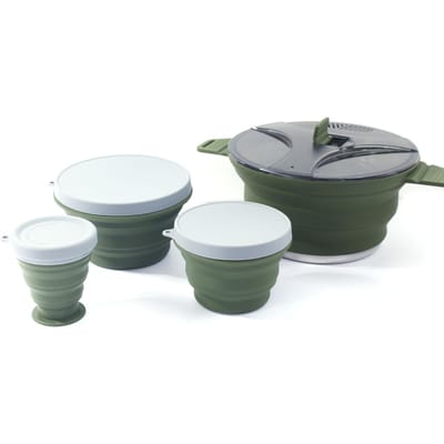 Opvouwbare pannenset Draagbare kookset Opvouwbare pannenset Outdoor Camping pannenset Compact Set 2 gray
