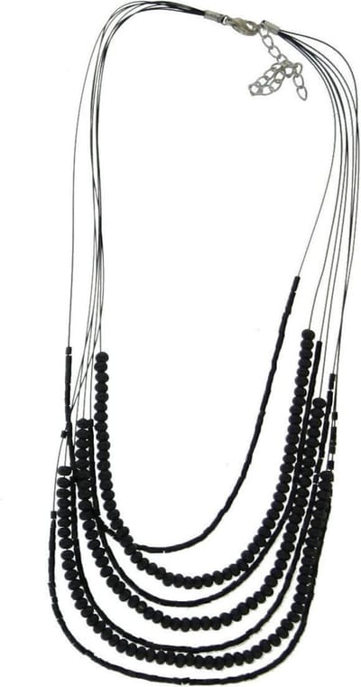 Behave - Ketting met zwarte houten kralen - Boho festivalstijl