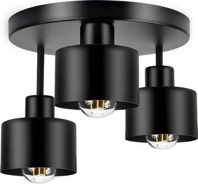 LotaHome - Plafondlamp Industrieel - Eetkamer Hanglamp - Woonkamer Lamp - 3 Delig - Hangklaar - Sfeervolle Plafondlamp - Hanglamp - Ø 30 cm - 3 x Max 60 Watt (E27) - Woonkamer, Kinderkamer, Slaapkamer - Metaal - Zwart