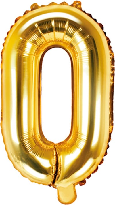 Partydeco - Folieballon Goud Letter O (35 cm)