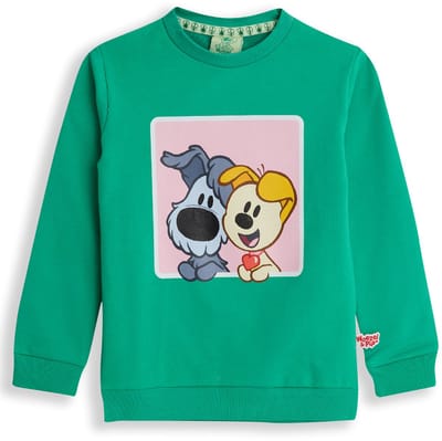 Woezel & Pip Sweater jongens - Groen - Maat 74/80 - Jongens trui