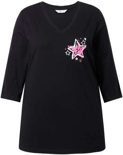 Angel of Style - Dames - T-shirt comfortabele pasvorm - Zwart - Maat 42