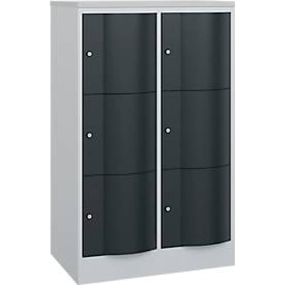 C+P Resisto lockerkast, 2 vakken, 6 vakken, B 772 x D 540 x H 1255 mm, verkeerswit