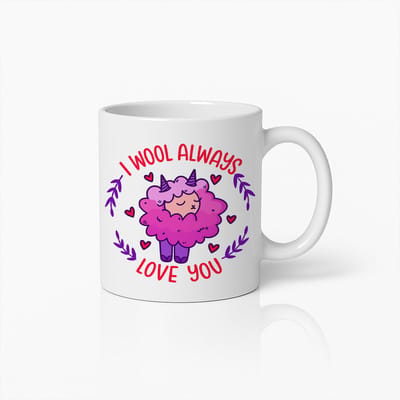 I Wool Always Love You Mok 330ml – Schattige Schaap Liefdesmok, Grappig Valentijnscadeau voor Haar, Hem of Koppels