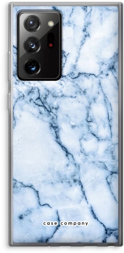 Case Company® - Hoesje geschikt voor Samsung Galaxy Note 20 Ultra / Note 20 Ultra 5G hoesje - Blauw marmer - Soft Cover Telefoonhoesje - Bescherming aan alle Kanten en Schermrand