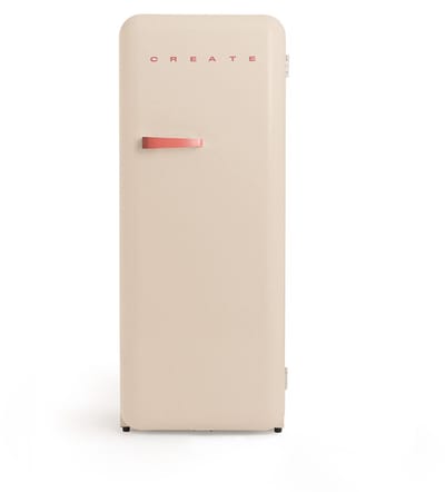 CREATE - Koelkast in retrostijl - Zand - Handvat Terracotta - FRIDGE RETRO 281L