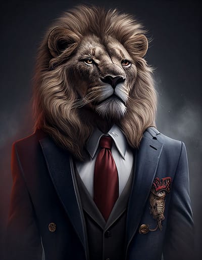 AI - Woondecoratie - Poster - Dieren - Leeuw - Pak - 4 - 70 x 100 cm