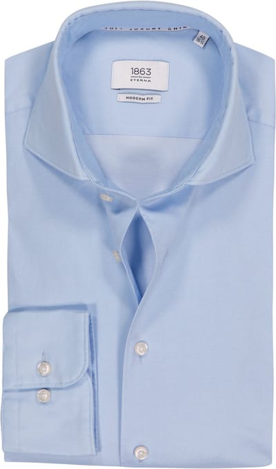 ETERNA modern fit overhemd - 1863 casual Soft tailoring - lichtblauw - Strijkvriendelijk - Boordmaat: 45 (EU maat: XXL)