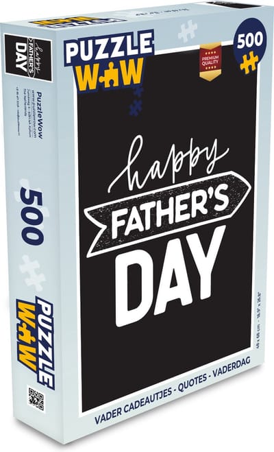 Puzzel Happy Father's Day - Spreuken - Quotes - Papa - Legpuzzel - Puzzel 500 stukjes - Vaderdag cadeautje - Cadeau voor vader en papa