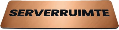 Deurbordje Brons/Koper-look met tekst serverruimte - Formaat 150 x 50 mm x 1,6 mm - Zelfklevend | Luxe uitstraling | Geborstelde Koper/Brons toplaag | Gratis Verzending | Decoporta