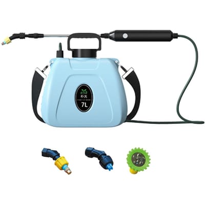 Arroseur portatif électrique rechargeable à épaulement de 7 L, outils agricoles, arrosoir 2000mAh bleu