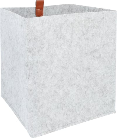 QUVIO Opbergmand - Organizer - Vierkant - Opbergbox - Opbergers - Makkelijk opbergen - Vilten bakje - 23 x 23 x 26,5 cm - Vilt - Grijs