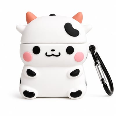 Enluxe Schattige Koe-vormige Beschermhoes geschikt voor AirPods Pro- Stijlvolle en Duurzame Dierenprint Case