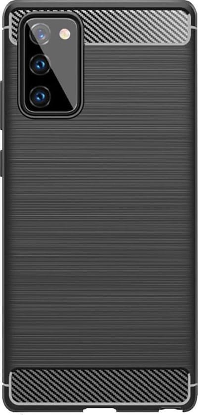 Shop4 - Samsung Galaxy Note 20 Hoesje - Zachte Back Case Brushed Carbon Zwart