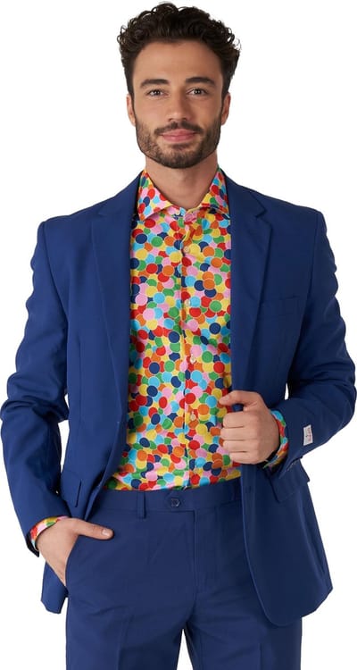OppoSuits Confetteroni Shirt - Heren Overhemd - Confetti Carnavalskleding - Carnaval Overhemd - Maat EU 41/42 - L