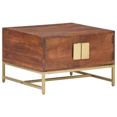 vidaXL - Salontafel - 67x67x45 - cm - massief - mangohout - honingbruin