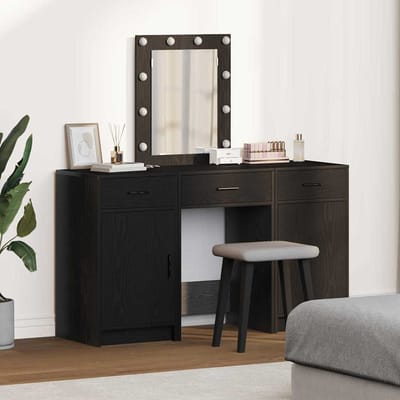 vidaXL - Kaptafel - Zwart - 50 - x - 41 - x - 135 - cm - Bewerkt - hout