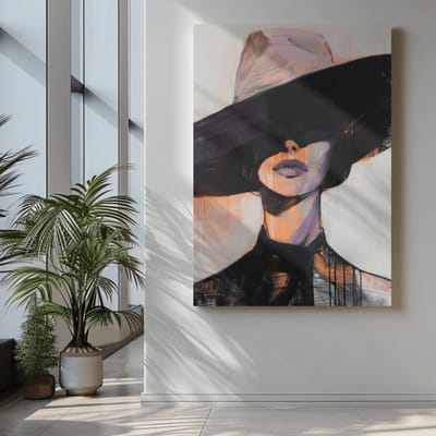 Canvas Schilderij - Vrouw Portret - Foto Op Canvas - Kunst - 60x40x2 cm
